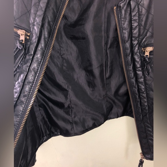 Black AMERICAN EAGLE leather jacket REAL leather :) size small, Perfect for fall - Picture 5 of 6